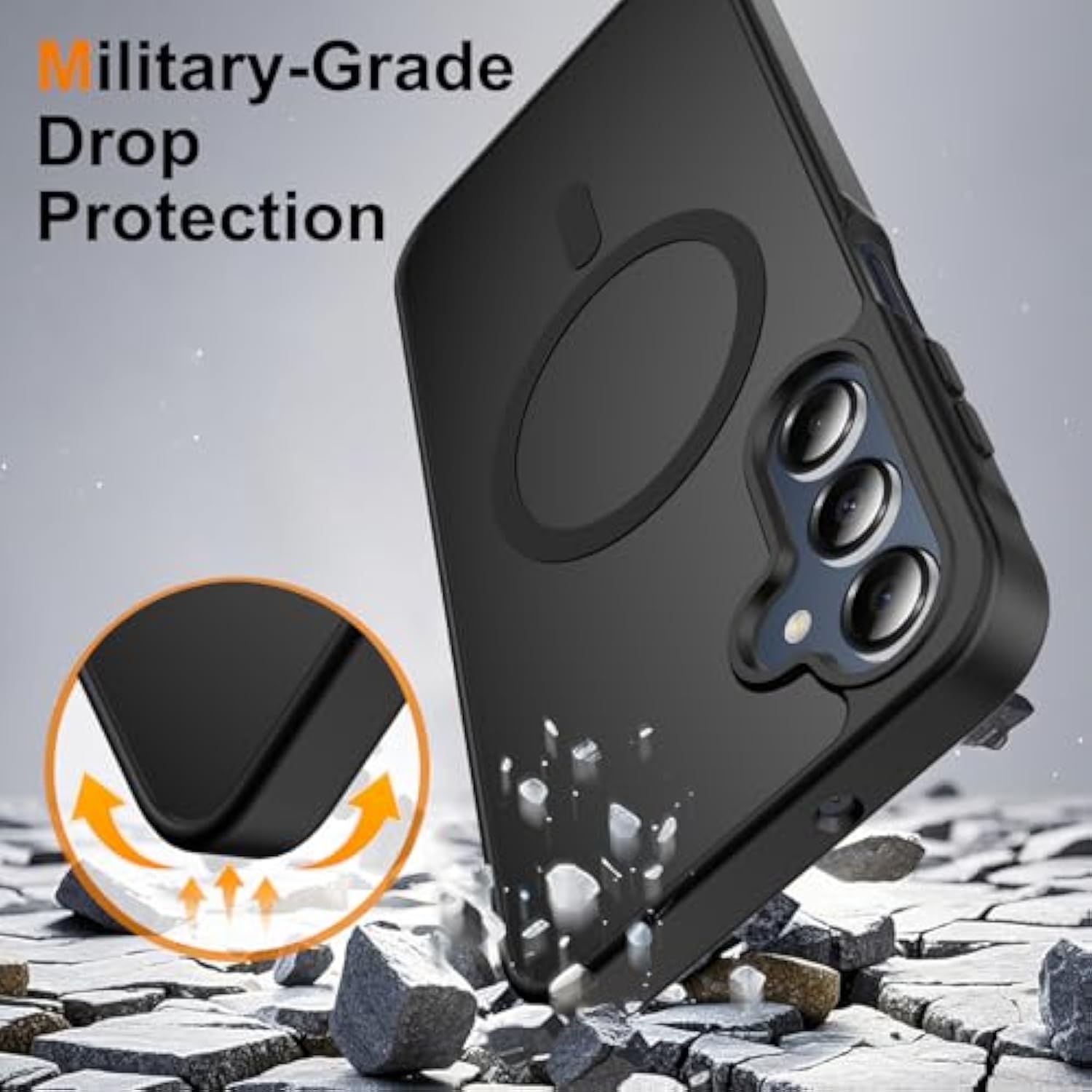 For Samsung Galaxy A16 5G Phone Case, With 2-Pack Tempered Glass Screen Protector And Camera Lens Protector, Translucent Back Shockproof Phone Cover For Samsung Galaxy A16 5G (Black)