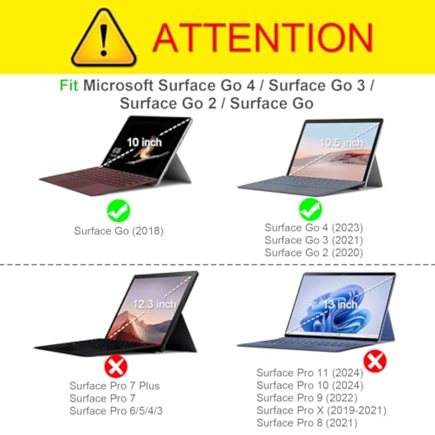 Fintie Case for Microsoft Surface Go 3 2021 / Surface Go 2 2020 / Surface Go 2
