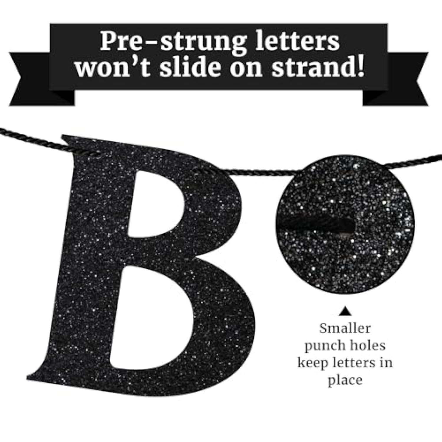 Pre Strung Beetlejuice Banner Purple Green Glitter Halloween Party Decor