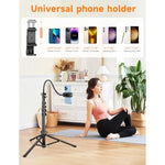Phone Tripod, 86" Tall Tripod For With Flexible Gooseneck & Remote, Portable Aluminum Cellphone Stand For Selfies, Video Recording,Travel, Compatible With Android
