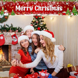 Merry Christmas Banner 8X2 Ft Large Christmas Banner For Outside Red Holiday Xmas Backdrop Yard Decorations