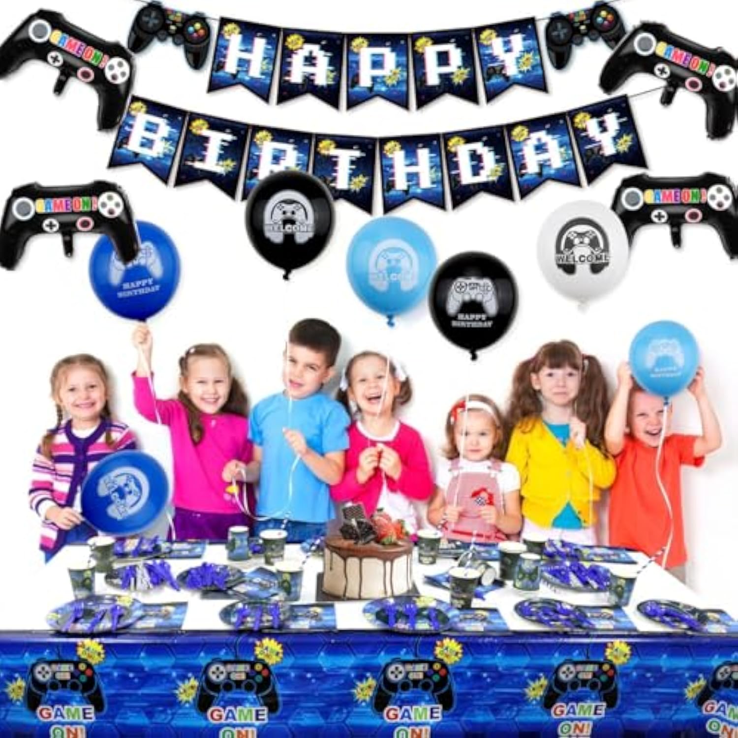 Video Game Party Supplies Set Birthday Decoration For Boys - Including