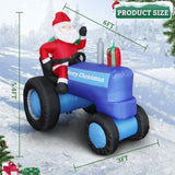 5.5Ft H Christmas Inflatable Santa Claus Drive Tractor With Build-In Led Lights, Blow Up Christmas Inflatable Outdoor De