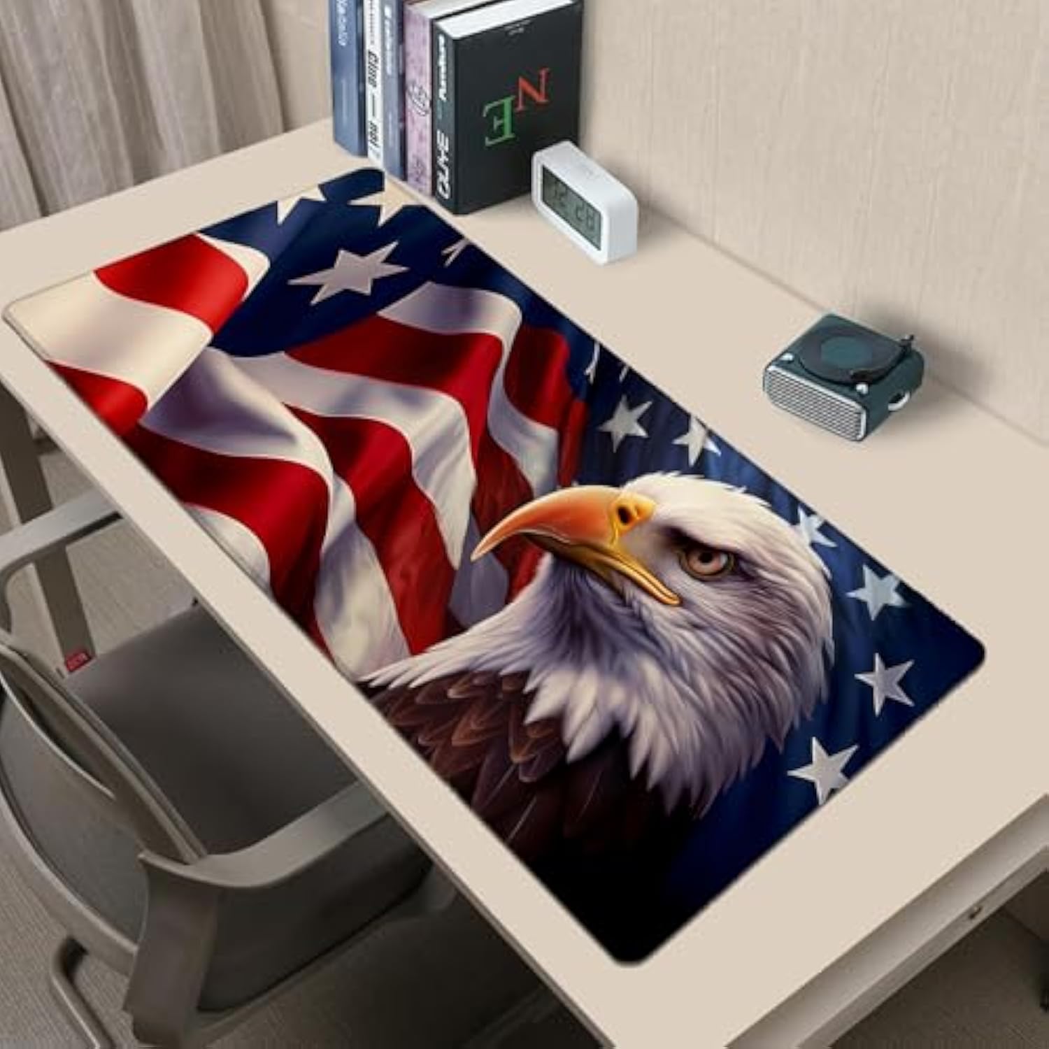 Eagle Gaming Mouse Pad 31.5X11.8In,American Flag Large Extended Desk Mat With Non-Slip Rubber Base,Bald Bird Big Mousepad For Laptop Computer Pc,For Gamer Office Home Decor,Deskmat Gifts