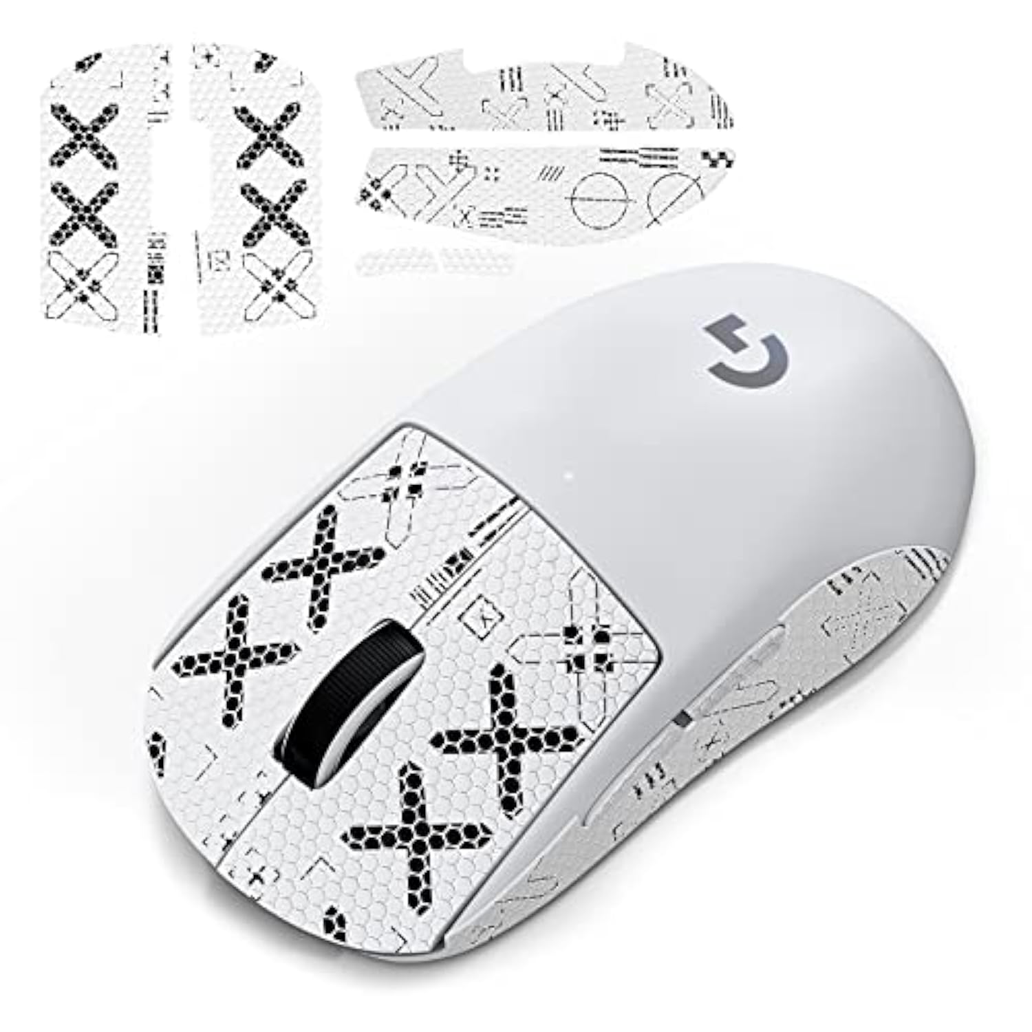 Nonslip Skin Compatible With Logitech G Pro X Superlight Wireless Gaming Mouse, Nonslip Grip Tape, Sweat-Proof Grip, Protective Cover, White