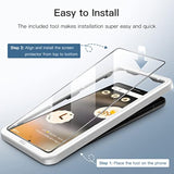 JETech Screen Protector for Google Pixel 6a 6.1-Inch with Camera Lens Protector, Easy Installation Tool, Fingerprint Compatible, Tempered Glass Film, HD Clear, 2-Pack Each