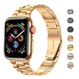 Solid Stainless Steel Bands Compatible With Apple Watch 38Mm 40Mm 41Mm, Metal Strap With Soft Tpu Case For Iwatch Bands Series 9 8 7 6 5 4 3 2 1 Se Se2 Se3 Women And Men, Rose/Gold