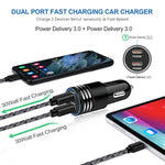 Usb C Fast Car Charger For Iphone 16 15 Pro Max, Samsung Galaxy S25/S24/S23/S22/S21/S20 Z Flip 6 5 A54 A53 A13,Google Pixel 9 Pro 8A 8 7A 7 6 6A 5 4Xl 3,60W 2-Port Type C Car Adapter+Usb C To C Cable