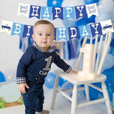 17Pcs Blue Truck Happy Birthday Banner - Little Blue Truck Birthday Decorations - Beep Banner For Kids Boys And Girls 1St 2Nd 3Rd Bday Party - Farm & Car Themed Party Supplies & Favors