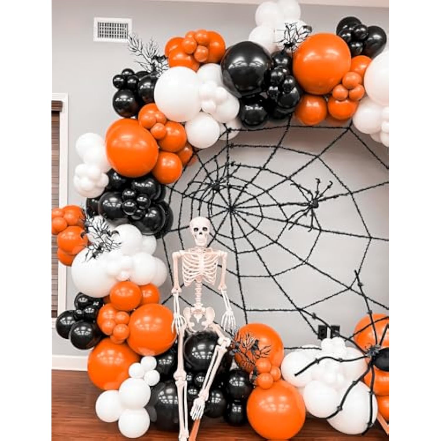 134Pc Halloween Balloon Arch Kit – Orange Black White Gold Latex Party Decor
