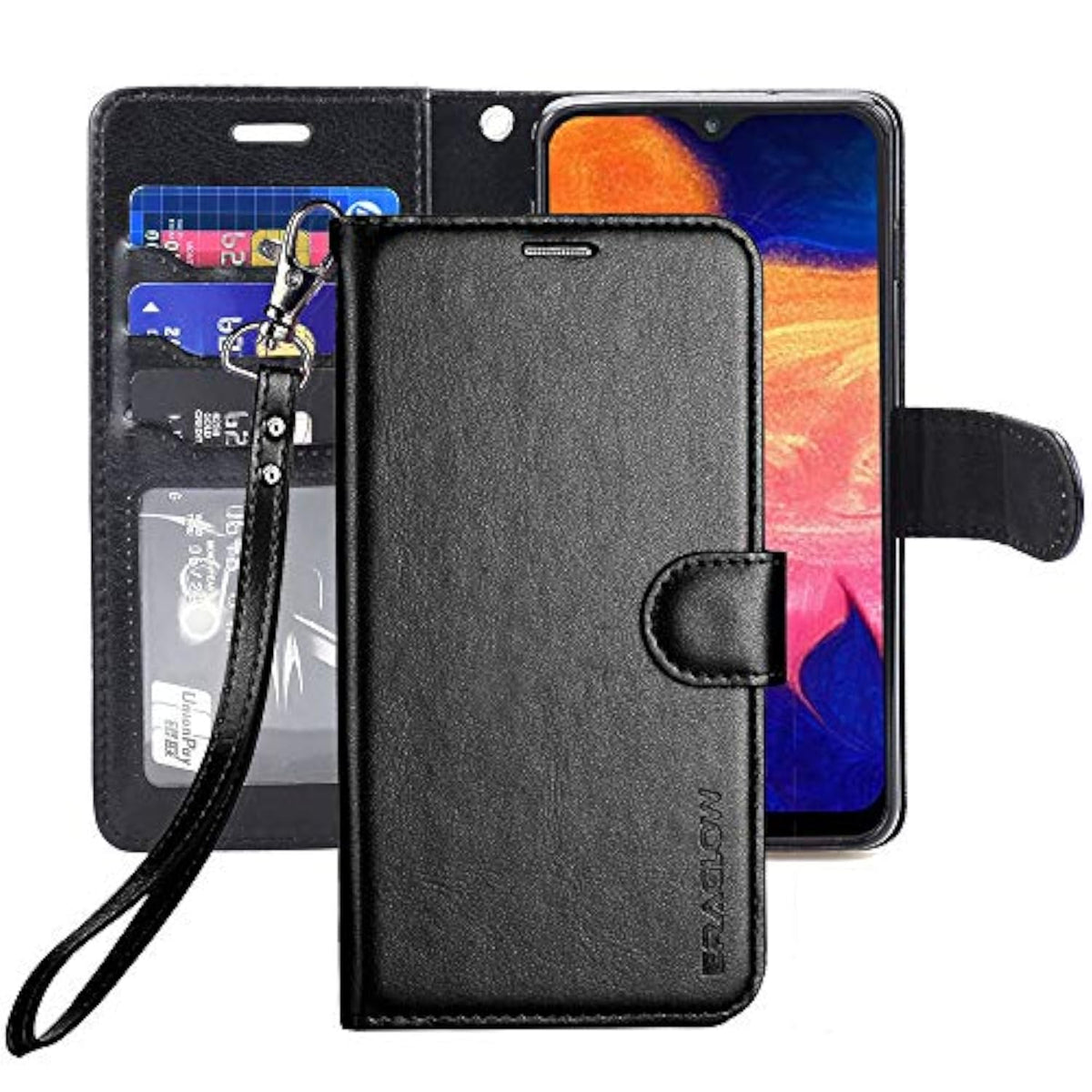 Premium PU Leather Wallet Flip Protective Phone Case Cover with Card Slots and Kickstand for Samsung Galaxy A10E A10 E 2019