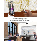 Rechargeable Air Mouse For Pc/Ios/Android With Touchpad Wireless Ppt Presenter With Bluetooth 2.4G, Works With Powerpoint/Keynote/Tiktok/Camera/Kindle App (Silver)