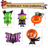 Halloween Foil Balloon Set: Ghost, Pumpkin, Witch, Spider - 10PCS