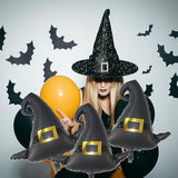 6Pcs Witch Hat Jumbo Foil Balloons - Halloween Party Decorations & Birthday Props