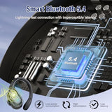 Wireless Earbuds Bluetooth 5.4 Headphones Sports, 75H Stereo Deep Bass Over Ear Buds With Earhooks, Bluetooth Earbuds With 4 Enc Mic, Led Display, Ip7 Waterproof Earphone For Running, Black