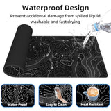 Gaming Mouse Pad Large Topographic Contour Extended Big Desk Pad Mat Large Computer Keyboard Mouse Mat 31.5X11.8Mousepad With Nonslip Base And Stitched Edge Desk Mat For Home Office Work