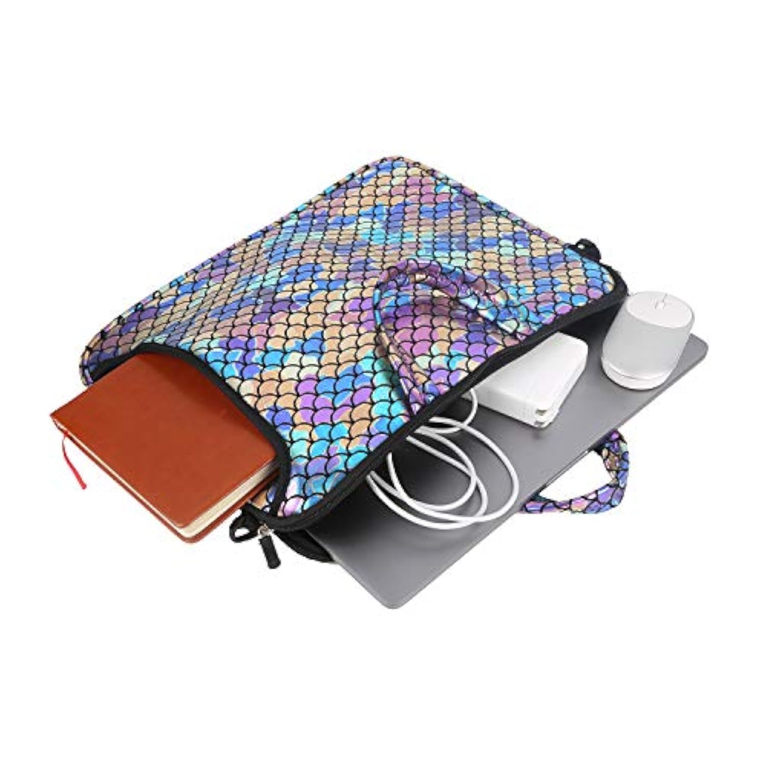 15.6-Inch Laptop Shoulder Carrying Bag Case Sleeve For 14" 15" 15.6 Inch Macbook/Notebook/Ultrabook/Chromebook, Mermaid Scale (Colorful)