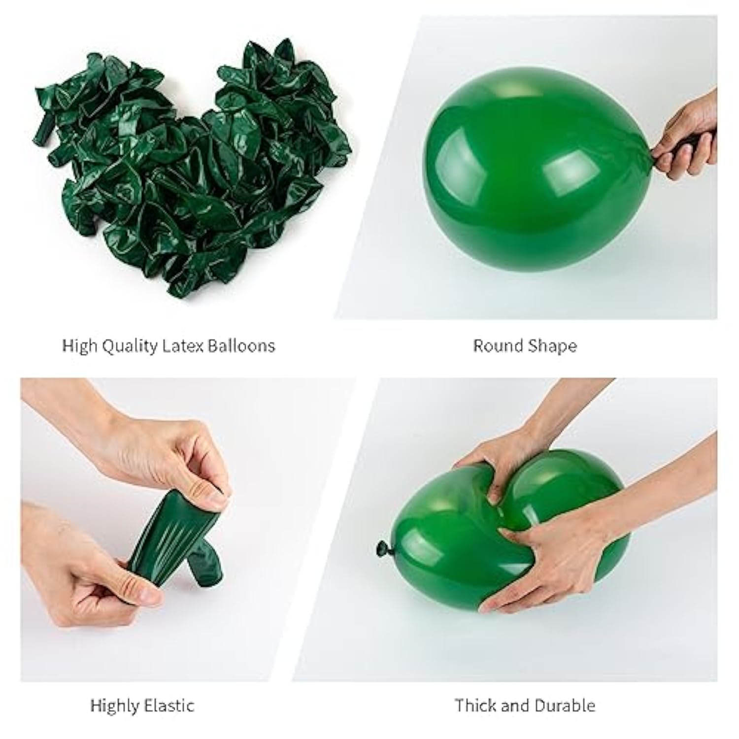 130Pcs Dark Green Balloons Garlands Kit, 18" 12" 10" 5" Different Size