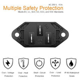 10 Pack AC 250V 10A IEC 320 C14 Panel Mount Plug Adapter Power Connector Socket Black Screw Mount 3 Pins Inlet Power Plug Socket by MXR