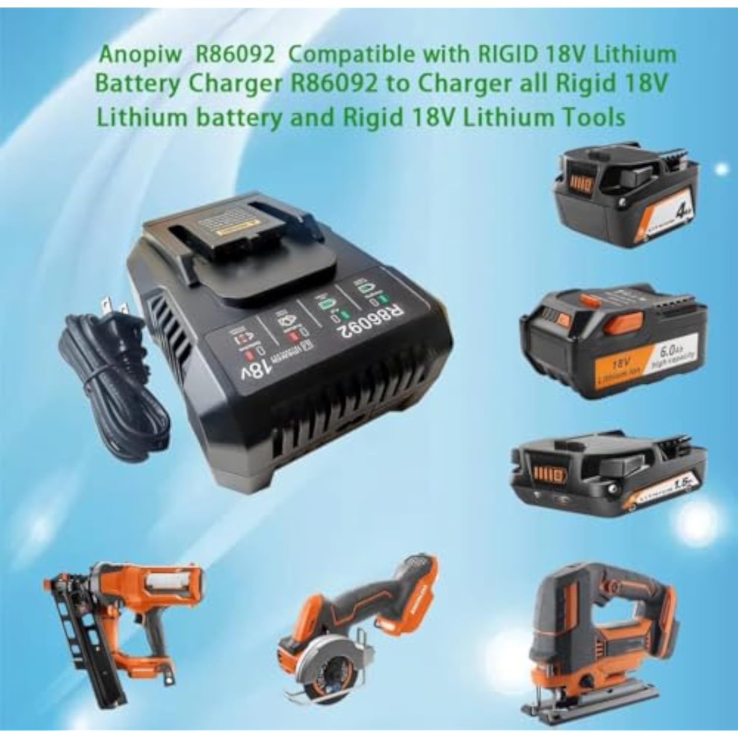 R86092 Replace Ridgid R86092 18V Lithium Ion Battery Charger To Charge Ridgid 18V Lithium Ion Battery R840083, R840085, R840086???