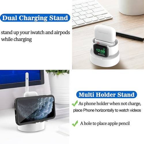 Stand for  Watch Charger - iWatch AirPod 2 in 1 Charging Stand Holder Dock Compatible with  Watch Series 10 9 8 SE2 7 6 SE 5 4 3 2 and