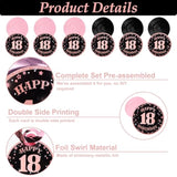 21St Birthday Decorations For Her Black Rose Gold Pre Assembled Happy 21St Birthday Banner, Bunting Swirls Streamers Party Decorations Supplies Black And Pink