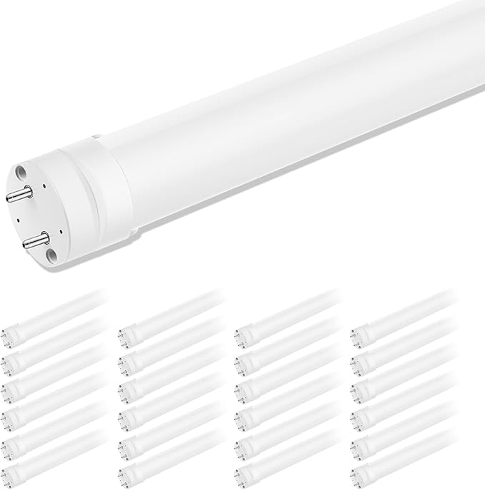 24 Pack 4FT T8 LED Bulbs 6000K Daylight White Type B Dual End Ballast Bypass Replacement