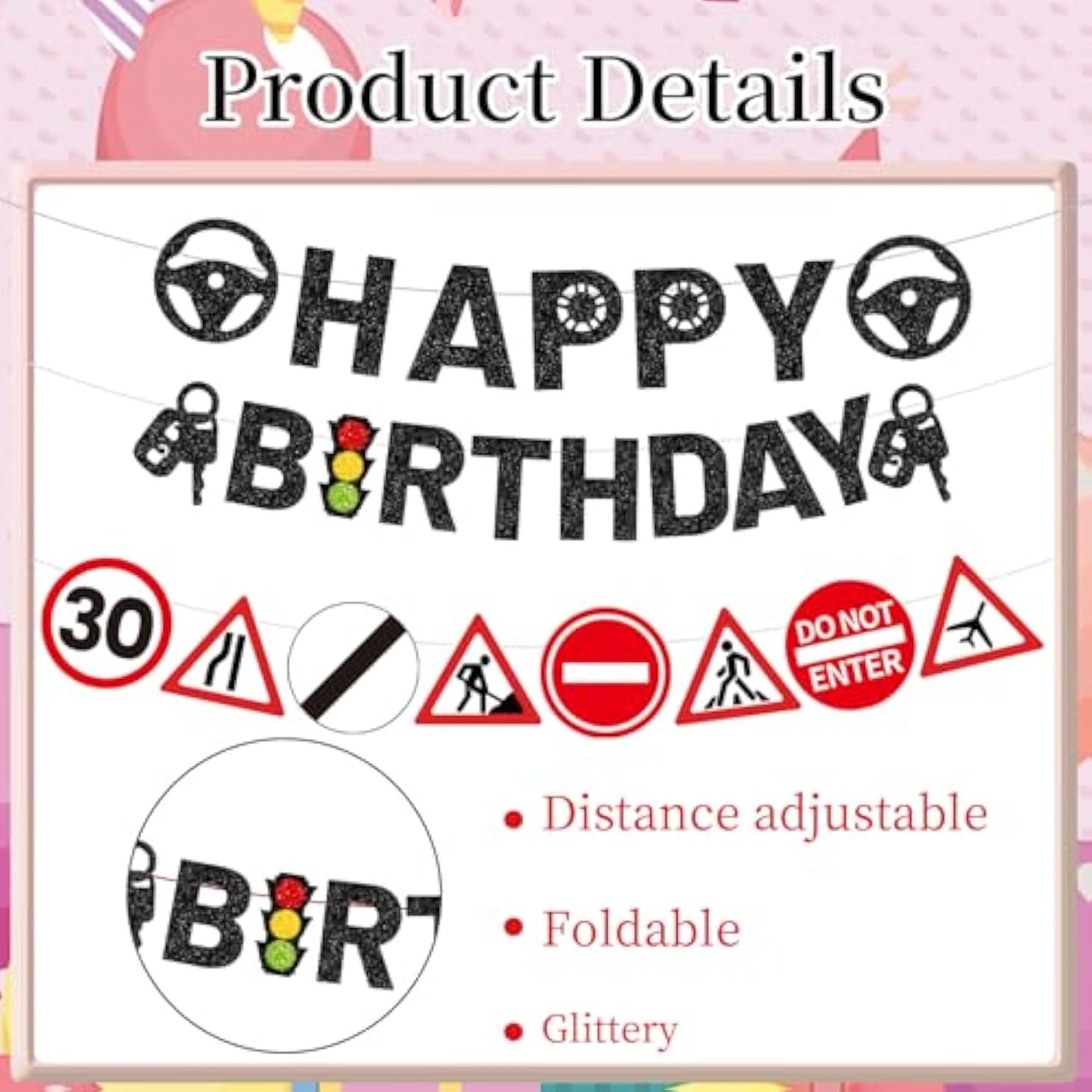 Car Theme 16th Birthday Decorations – Driver’s License Banner Set
