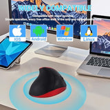 Wireless Mouse? With Usb Receiver, 6 Buttons Ergonomic Vertical Design Mouse? High Presionl Rechargeable Silent Portable Vertical Optica Mice For Laptop, Pc, Computer, Desktop, Notebook(Red)