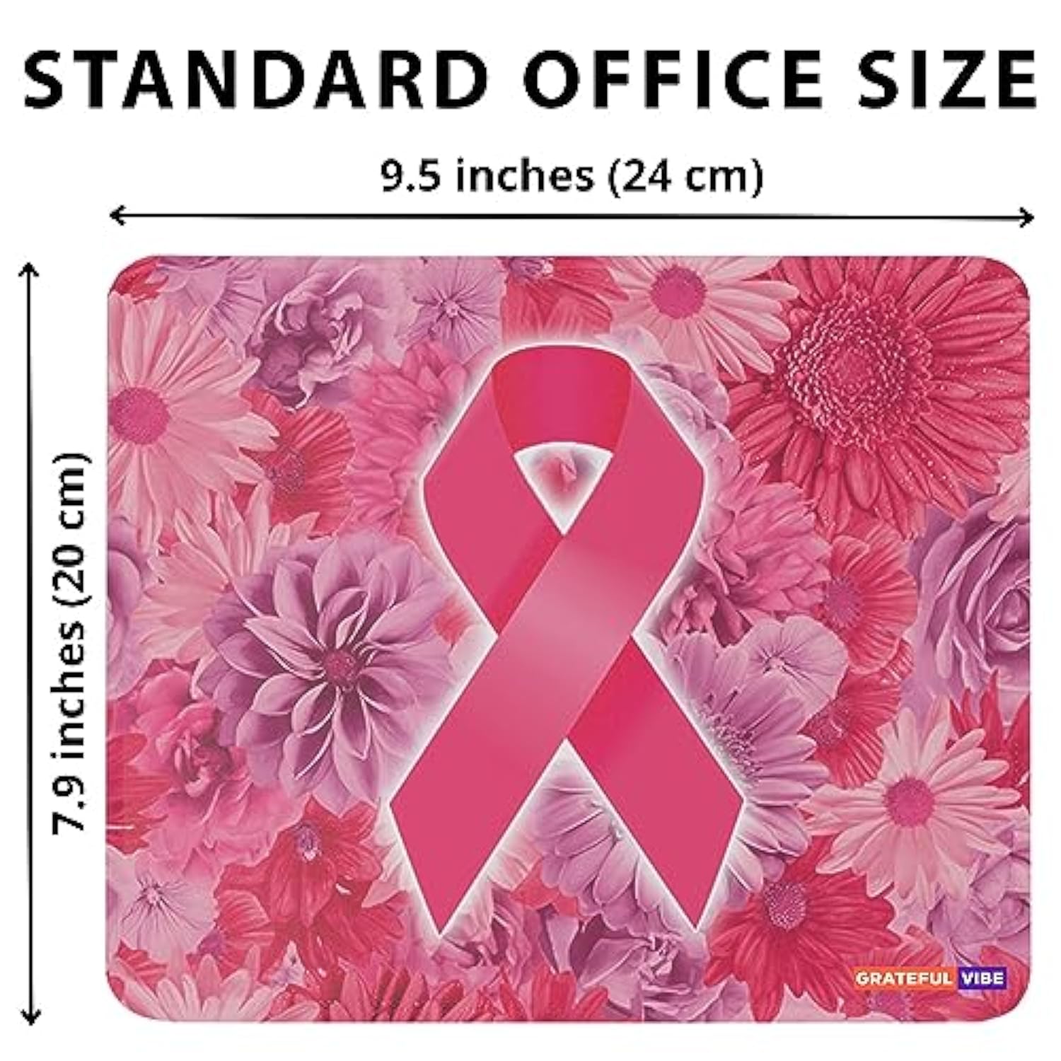Pink Ribbon For Breast Cancer Awareness Mousemat Inspiring Hope Strength Faith Courage Breast Cancer Mouse Pad Gift Ideas 9.5 X 7.8 Inch Mousepad