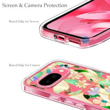 Case Compatible With Pixel 9A Case Clear With Design Soft Tpu Shock Absorption Slim Embossed Pattern Protective Back Cover (Stained Glass Flower)