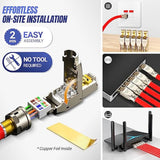 Stp Cat6A Rj45 Connector Zinc-Alloy Tool-Free Ethernet Field Termination Modul