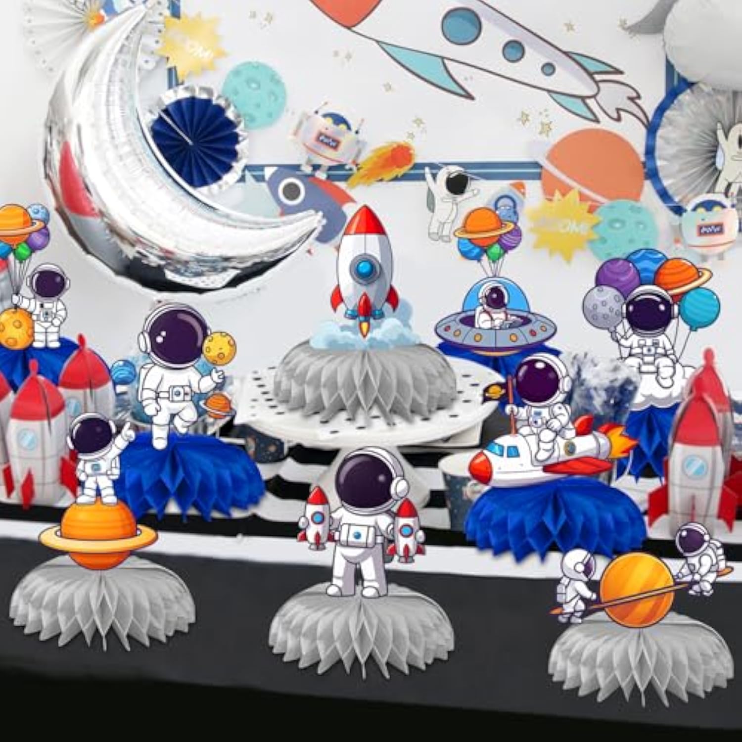 9 Pcs Space Birthday Decorations Space Centerpieces For Tables Space Themed Party Decorations Space Party Favors