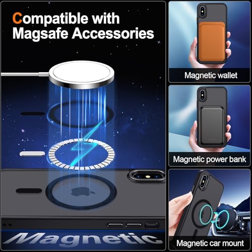 Case for iPhone Xs Max Case Magnetic Translucent Matte Phone Cases 6.5" [Compatible with MagSafe] Thin Slim Fit Shockproof Bumper Hard Protective
