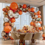 Orange & Silver Balloon Arch Kit: Double Stuffed Latex Balloons