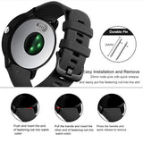 Silicone Watch Band 20mm for Garmin Vivoactive 3/5 Forerunner 645 245 Black