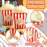 2 Pack 4Ft Giant Standing Popcorn Balloons 3D Circus Carnival Foil Popcorn Balloons For Movie, Circus Carnival Theme Birthday Baby Shower Back To School Cannes Party Decorations
