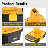 1 Pack Dm18D Battery Adapter Converter With Usb Port For Dewalt 18V Tools, Converts For De-Walt 20V Or Mil-Wau-Kee 18V Li-On To De-Walt 18-V Battery Adapter