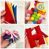 3D Happy Birthday Banner Party Decorations Reusable Sign With Pompom Garland, Bunting Flags And Bow Garland