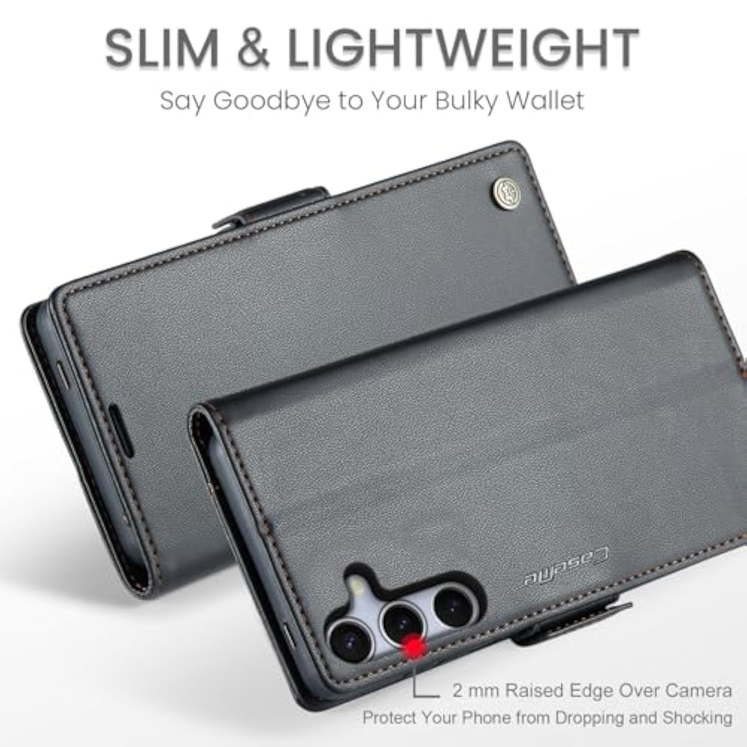 Wallet Case For Samsung Galaxy S25 Fe, Pu Leather Magnetic Flip Case With Rfid Blocking Card Holder Kickstand For Women Men, Shockproof Durable Protective Phone Cover For Galaxy S25 Fe (Black)