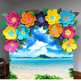 Ocean Blue Sky Tropical Palm Trees Summer Party Photo Banner 82x60"
