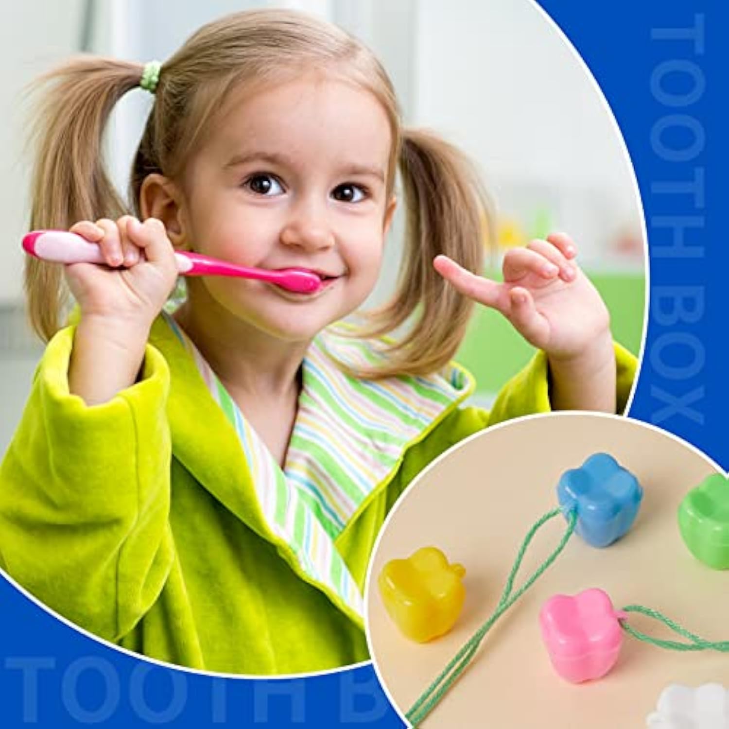 150 Pcs Colorful Tooth Savers Box, Plastic Tooth Holders Bulk For Boys Girls Kids Keepsake, Goodie Bag Fillers, Party Favor, Dentist Office, 5 Colors, 0.6 X 0.75 X 0.6 Inch