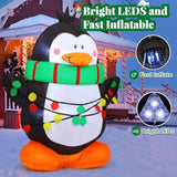 4.2 Ft Christmas Inflatables Outdoor Decoration Penguin Inflatables Christmas Blow Up Yard Decorations With Led Lights C