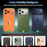 Compatible With Iphone 17 Pro Max Camera Lens Protector - [Not Easy To Break][Strong Adsorption][Case-Friendly] Metal Tempered Glass Rear Camera Screen Cover - Black Titanium
