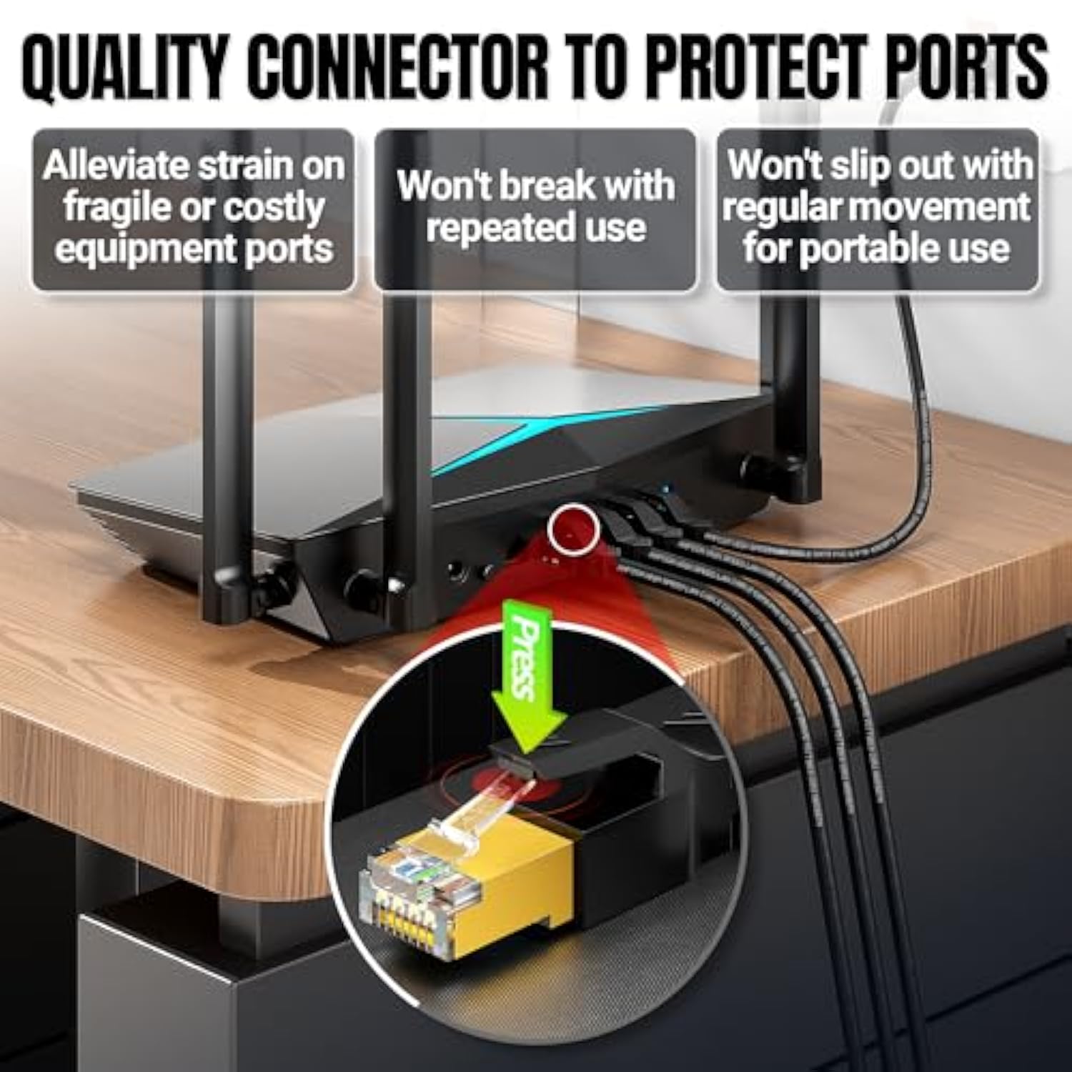 6.6Ft Cat8 Ethernet Cable Ultra Flexible, Super Soft Network Patch Cord High S