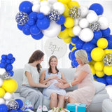 Blue Yellow White Balloon Garland Arch Kit - 116Pcs Royal Blue Yellow