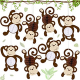 12 Pcs Monkey Cutouts Jungle Party Decorations Honeycomb Monkeys Birthday Party Supplies Paper Safari Hanging Banner Wall Decor For Birthday Baby Shower Room Decor(12 Pcs)