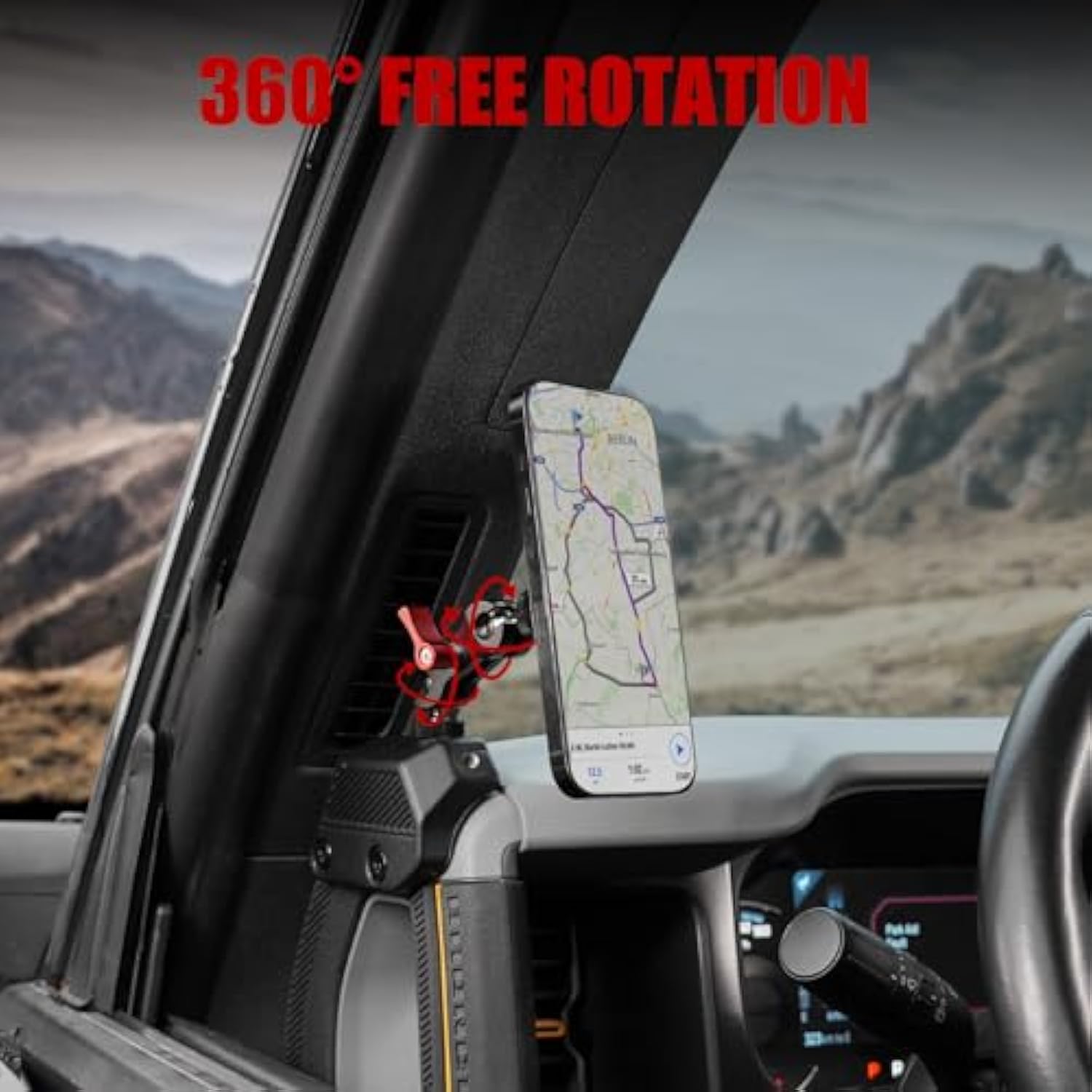 Magnetic Phone Holder For Ford Bronco 2021 2022 2023 2024 2025, Adjustable Angles 360°Phone Mount For Bronco Accessories