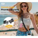 Phone Lanyard Crossbody, Black Cell Phone Lanyard For Around The Neck Adjustable Phone Strap, Anti Theft Long Lanyard For Iphone Case Id Holder Keys Phone Accessories Travel Essential For Women
