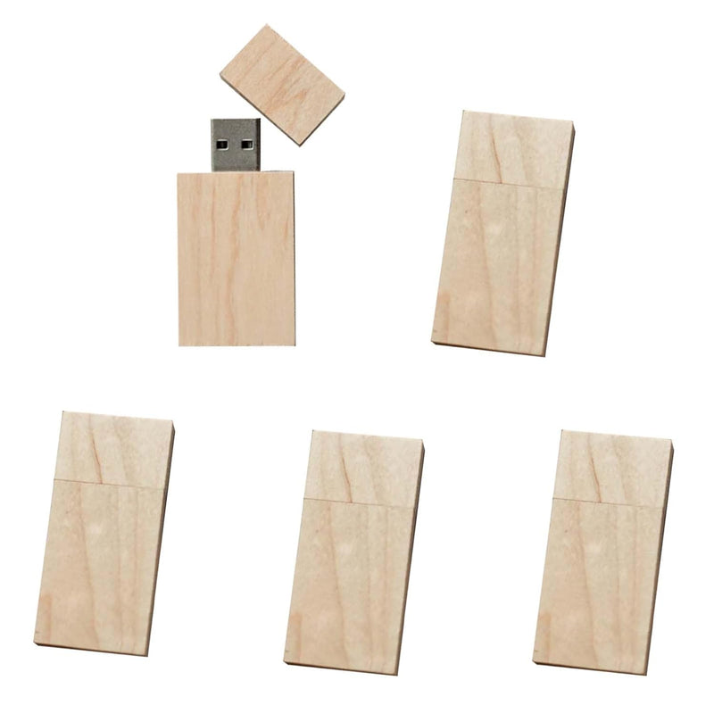 8Gb Usb Flash Drive Wood Flash Drives 5 Pack, Rectangle Maple Wooden Usb Drive